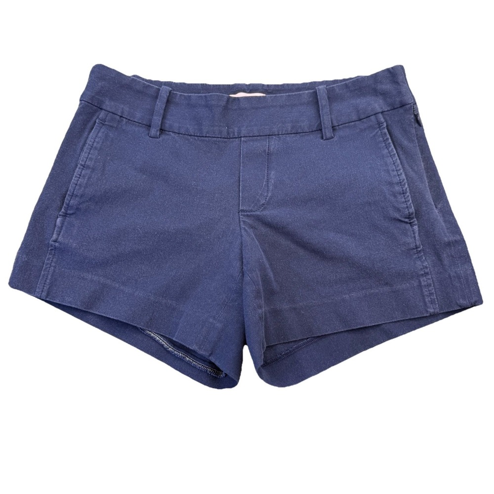 Lilly‎ Pulitzer Callahan Mid Rise Navy Blue Cotton Preppy Modern Short SZ 4